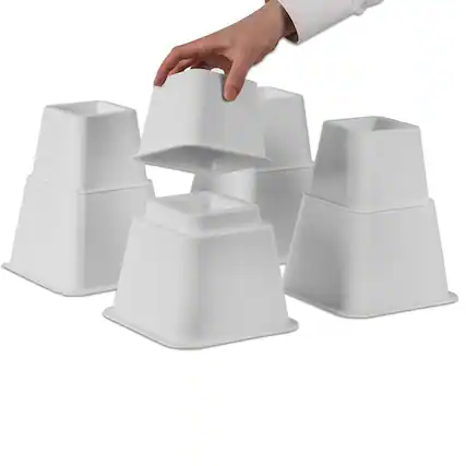 Front. Home It - 5 to 6-inch Super Quality Bed and Furniture Risers 4-pack in White - White.