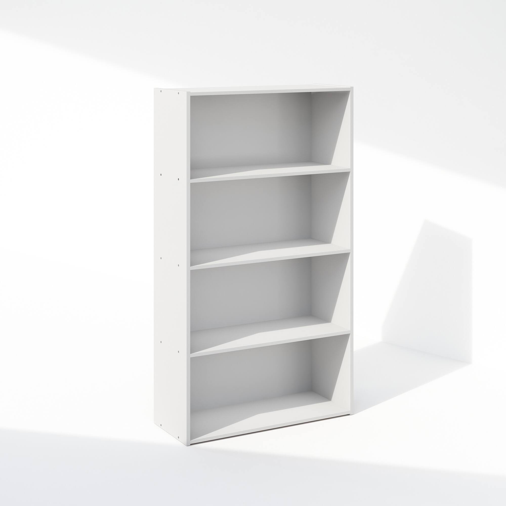 Front. Furinno - Simple Open Shelf, Bookcases, 4-Tier - White.