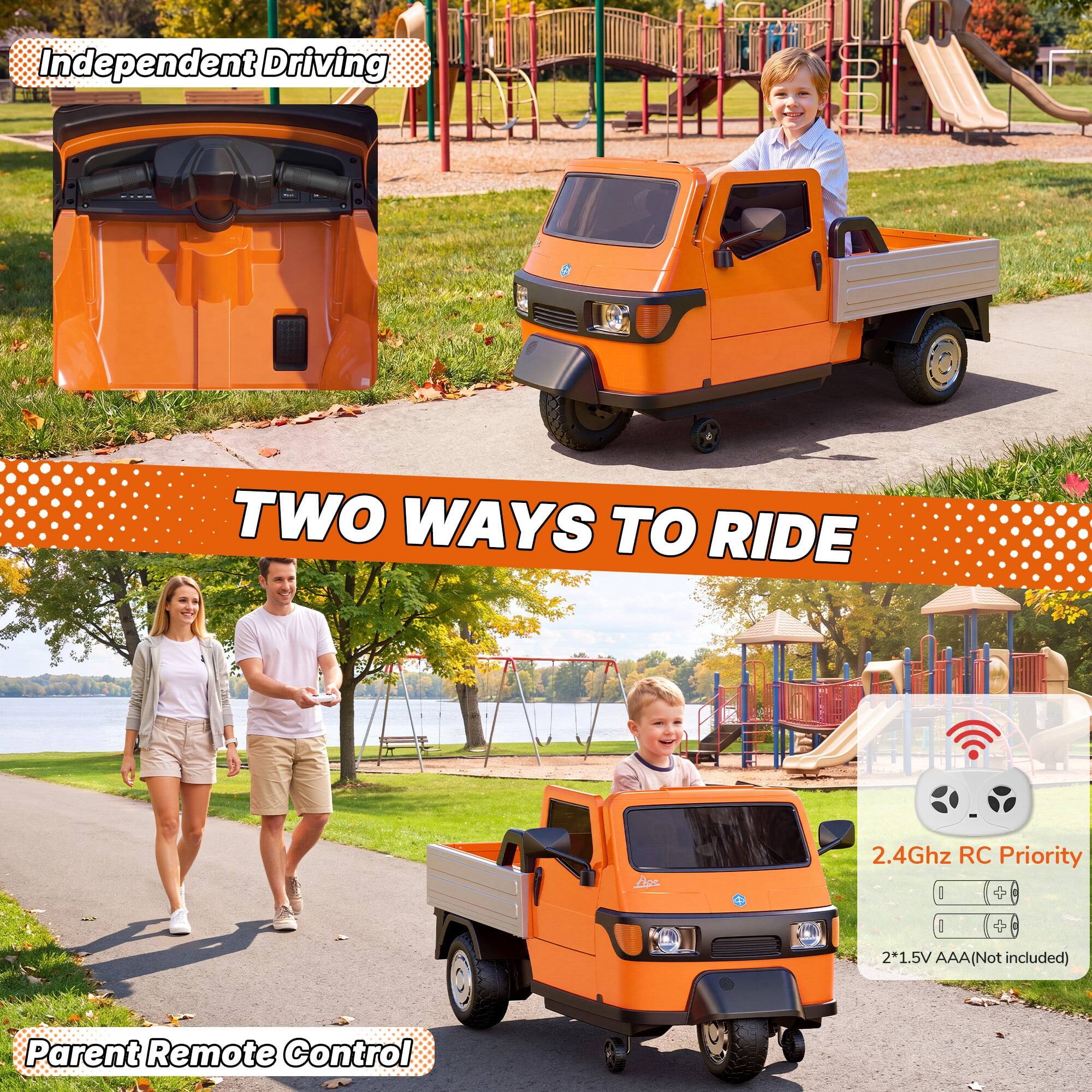 Independent Driving

TWO WAYS TO RIDE

2017

2.4Ghz RC Priority

2*1.5V AAA (Not included)

Parent Remote Control