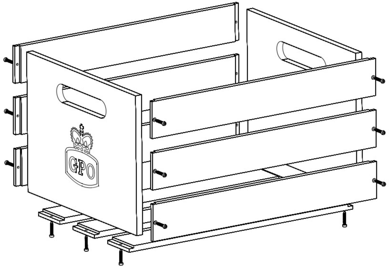 Alt View 2. PopMarket - GPO Retro GPOLPC Cassa LP Record Wood Storage Case 100 Cap Tan   - VINYL ACCESSORIES - Brown.