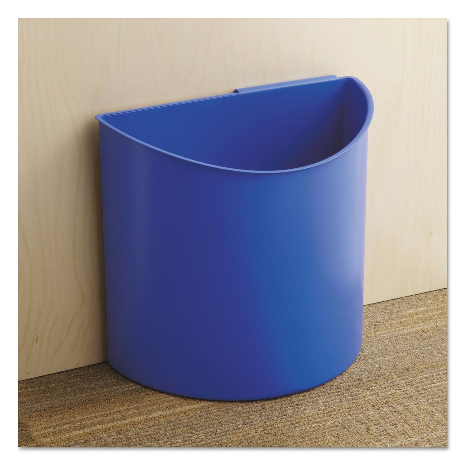 Angle. Safco - Desk-Side Recycling Receptacle, 3 gal, Plastic, Black/Blue.