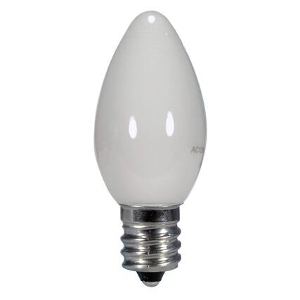 Front. SATCO - Satco C7 E12 (Candelabra) LED Bulb Warm White 5 Watt Equivalence 1 pk.