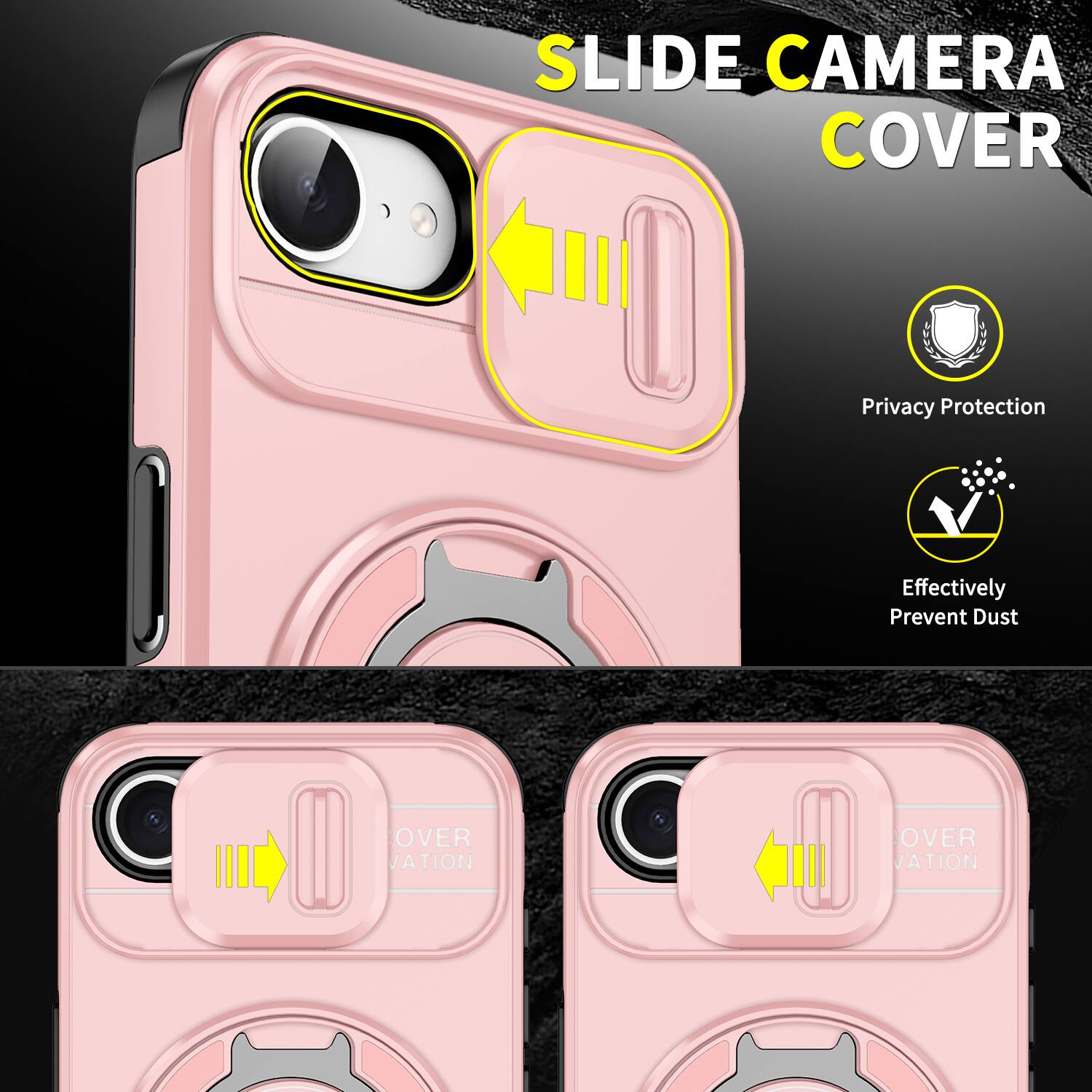 UUCOVER Ring Holder Case for iPhone 17e / iPhone 16e,Shockproof TPU+PC ...