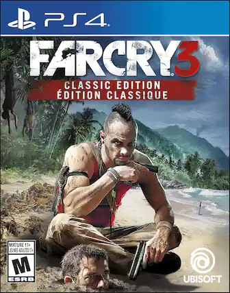 PS4
FARCRY 3
CLASSIC EDITION
ÉDITION CLASSIQUE
MATURE 17+
JEUNES ADULTES 17+
M ESRB
UBISOFT - M (Mature 17+)
