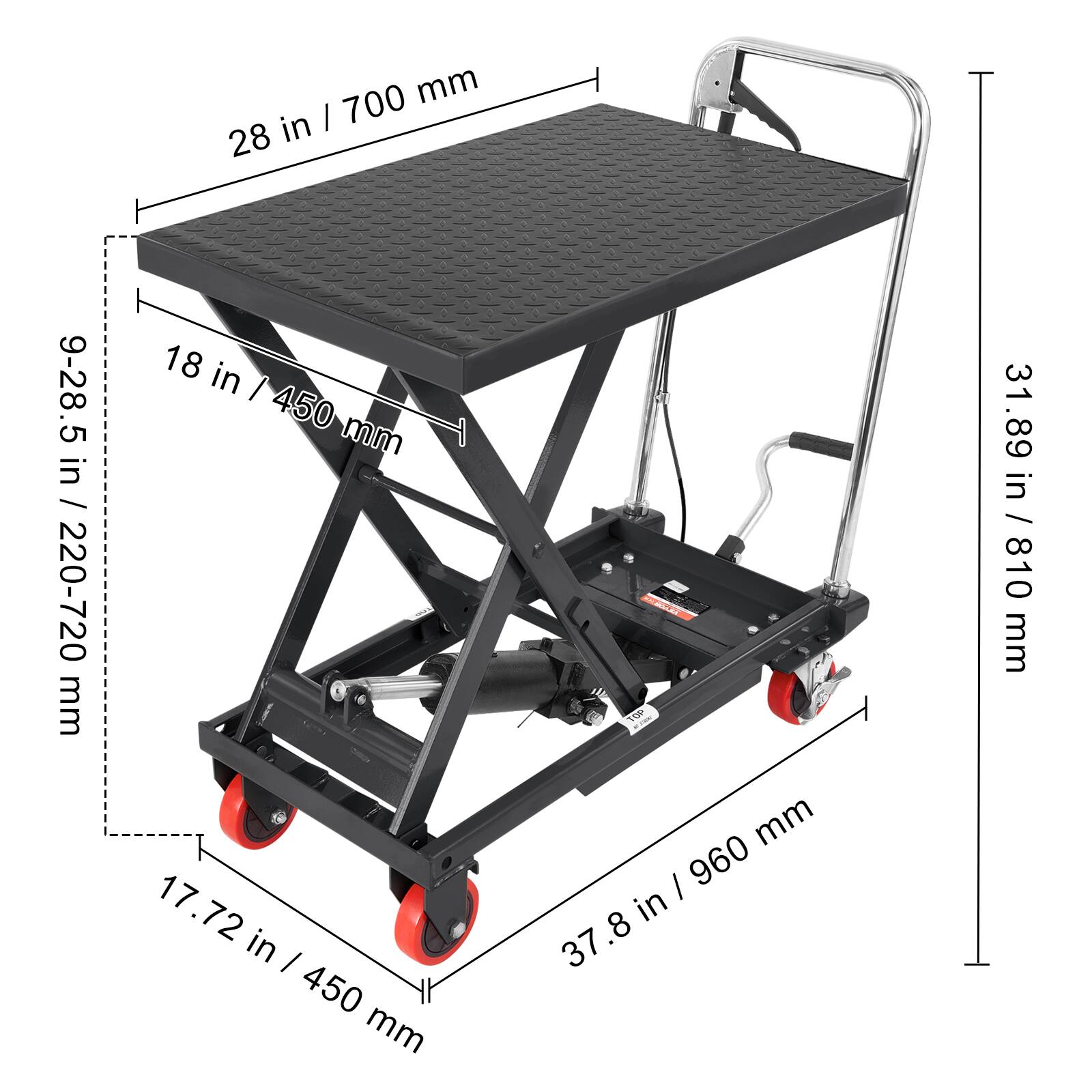 700 mm in I 28 in 9-28.5 / 220-720 mm
18 in | 450 mm 17.72 in | 450 mm
STUMBLOGS TOP mm / 960 in 37.8
31 31.89 in / 810 mm