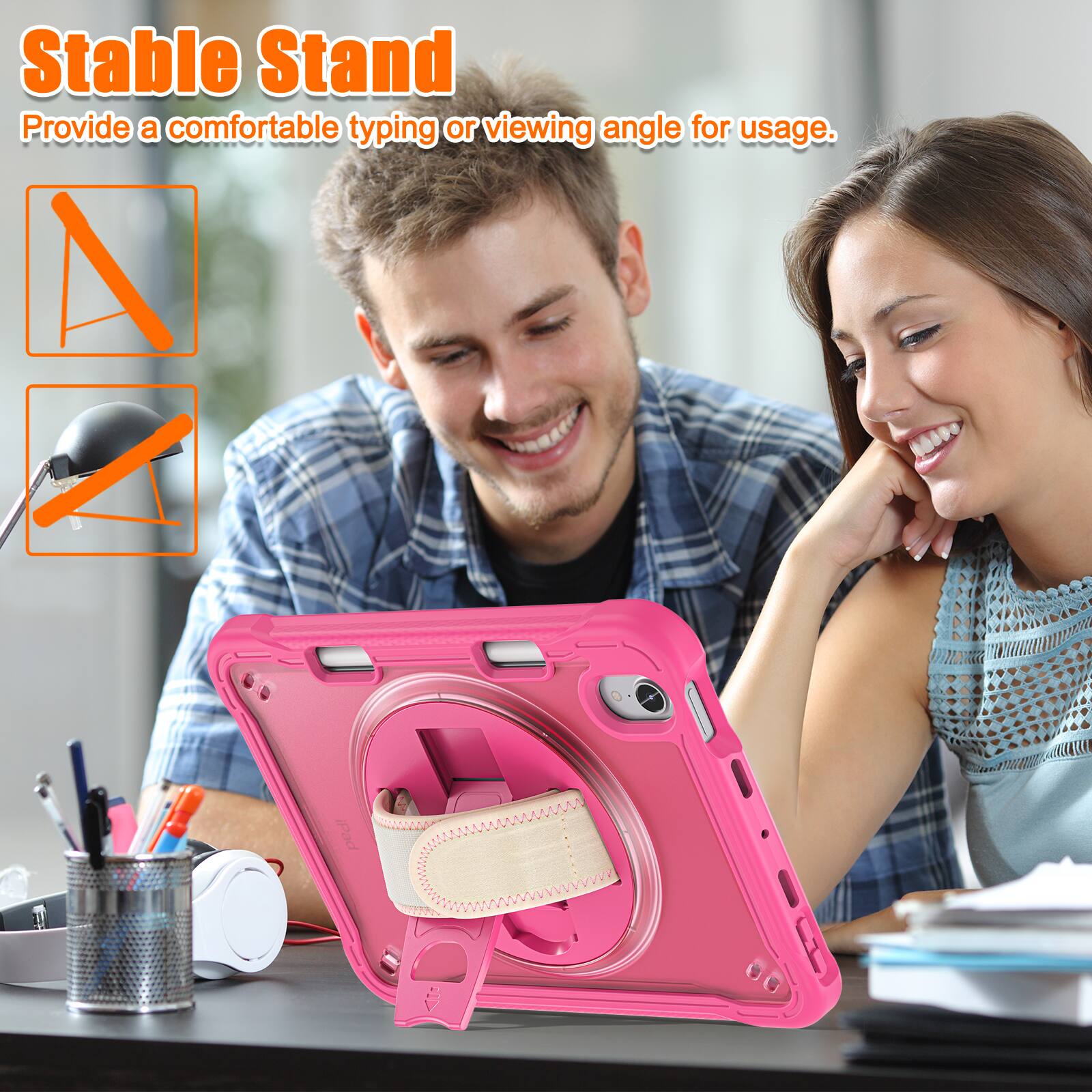 Stable Stand  
Provide a comfortable typing or viewing angle for usage.