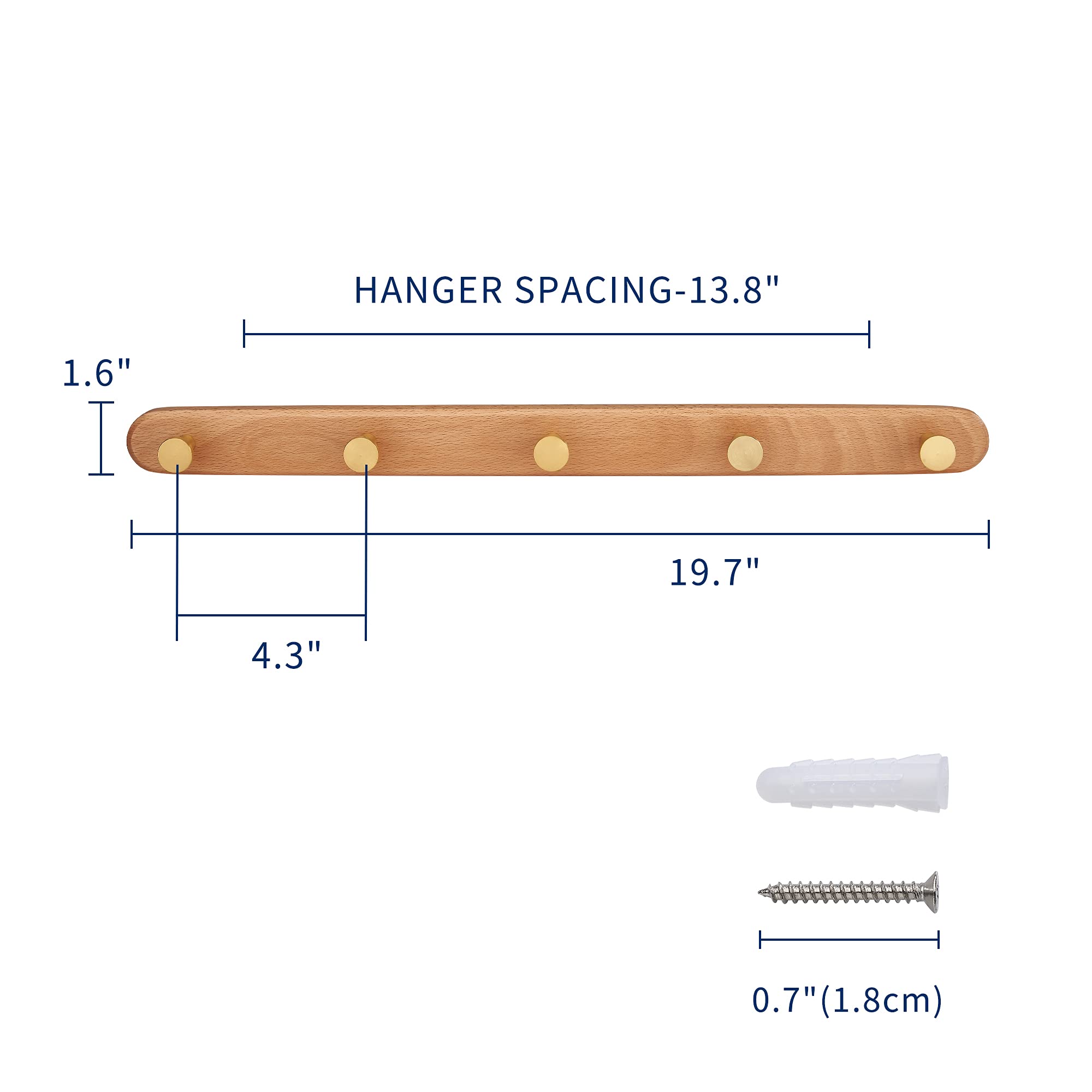 HANGER SPACING-13.8"  
1.6"  
19.7"  
4.3"  
0.7"(1.8cm)