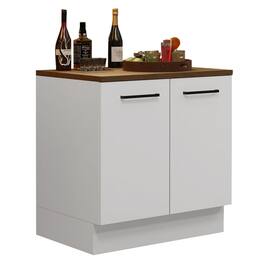 Madesa - Home Bar Cabinet with 2 Doors Unit Ideal for Storing Glassware, Drinks, and Utensils – - White