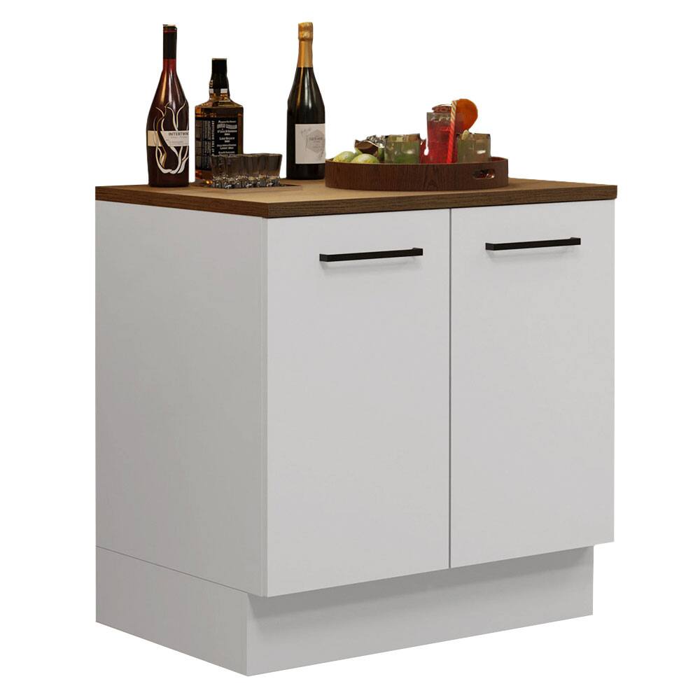 Front. Madesa - Madesa Home Bar Cabinet with 2 Doors Unit Ideal for Storing Glassware, Drinks, and Utensils – White - White.