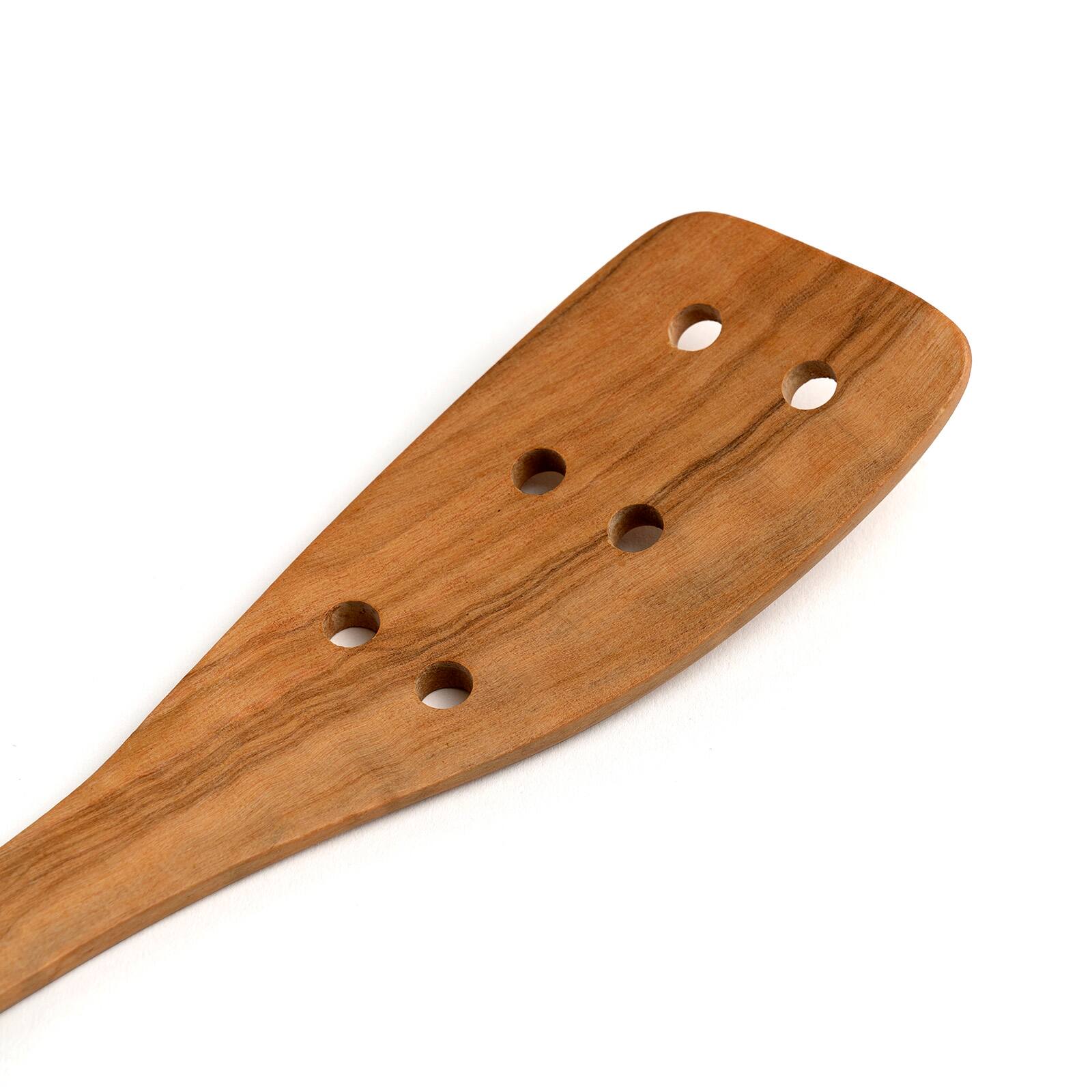 Alt View 2. Berard - Handcrafted Olive Wood 13 Inch Curved Slotted Spatula - Brown.