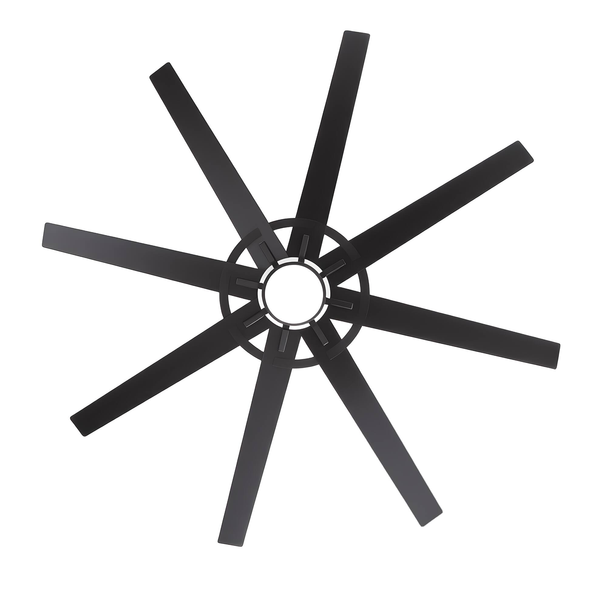 Alt View 6. Breezary - 72-Inch Ceiling Fan with LED Light, 8 Plywood Blades, 6-Speed Remote, Timer, Tri-Color Dimmable Light, Dual Downrods - 72-Inch Black.