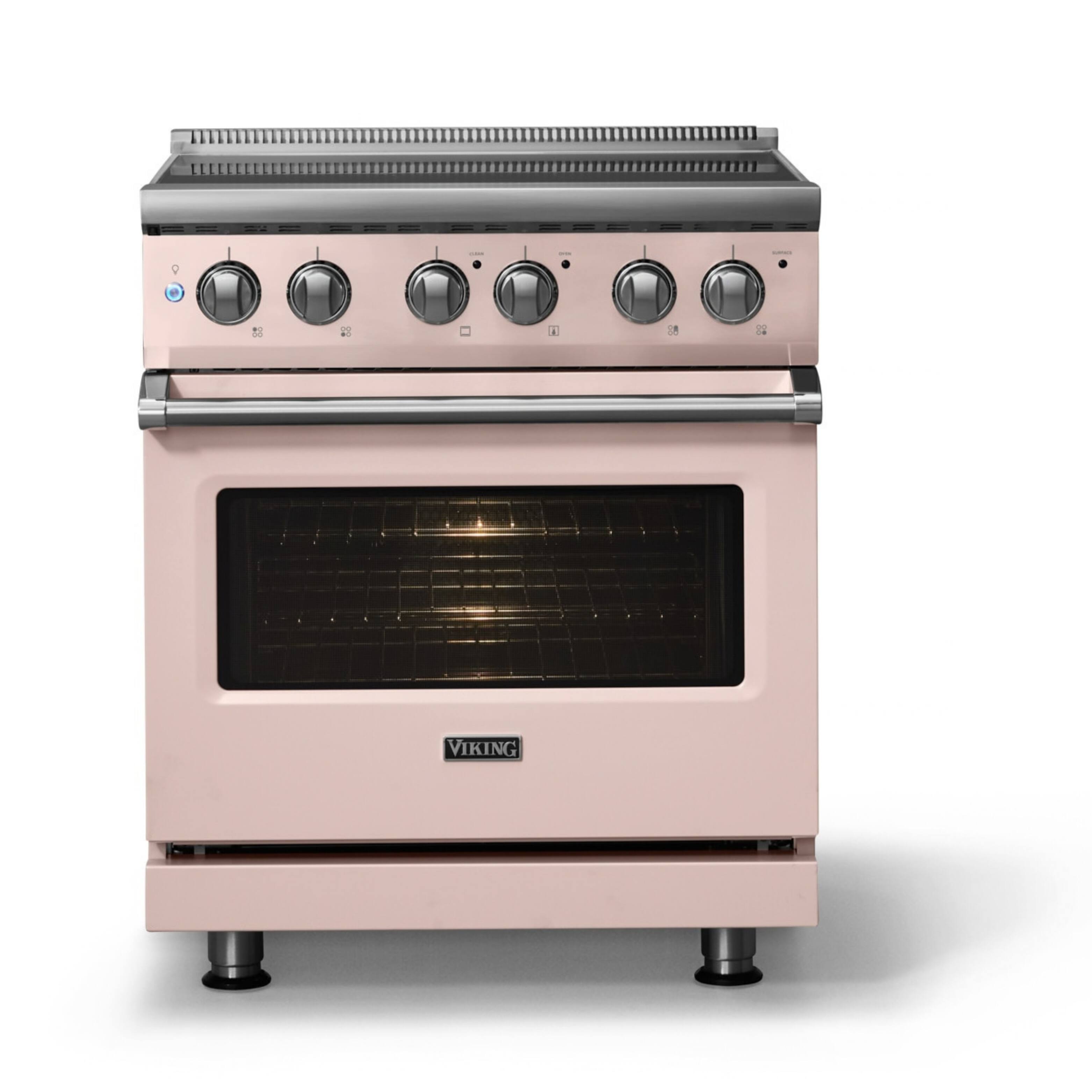 Alt View 1. Viking - 30"W. Pro5S 4.7 Cu. Ft. Freestanding 4 Element  Electric Convection Range - Blush - Blush.