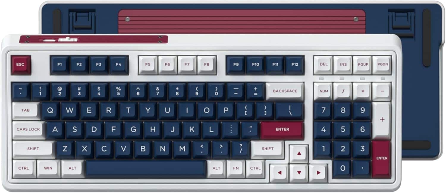 FL.ESPORTS - CMK98 Wireless Mechanical Gaming Keyboard with Number Pad - Dark Blue