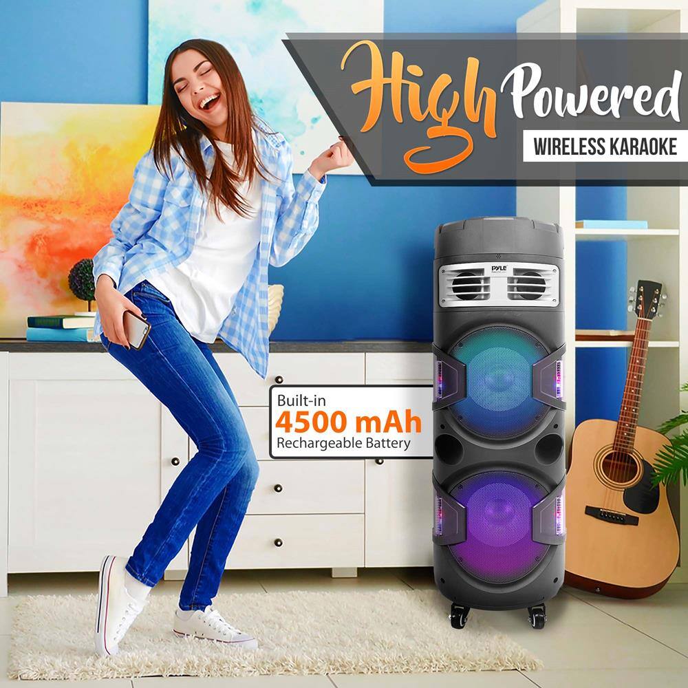 High Powered  
WIRELESS KARAOKE  

Built-in  
4500 mAh  
Rechargeable Battery