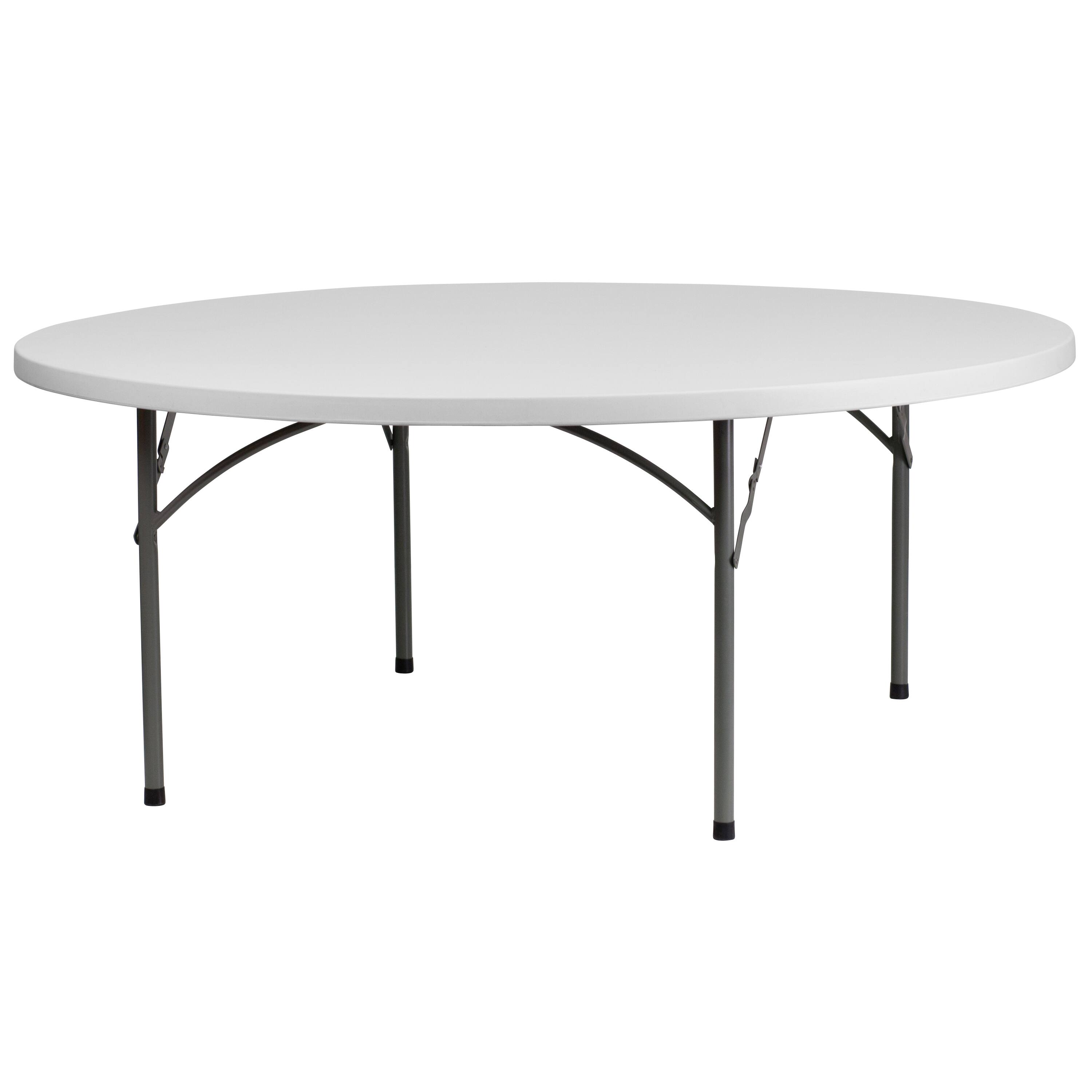 Front. Alamont Home - Kathryn 6-Foot Round Granite White Plastic Folding Table - Banquet / Event Folding Table - Granite White.