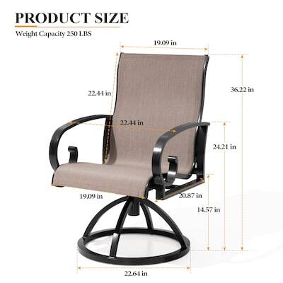 PRODUCT SIZE  
Weight Capacity 250 LBS  
19.09 in  
22.44 in  
36.22 in  
22.44 in  
24.21 in  
19.09 in  
20.87 in  
14.57 in  
22.64 in