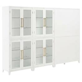 Crosley Furniture - Roarke 2Pc Glass Door Kitchen Pantry Storage Cabinet Set - 2 Pantries - White