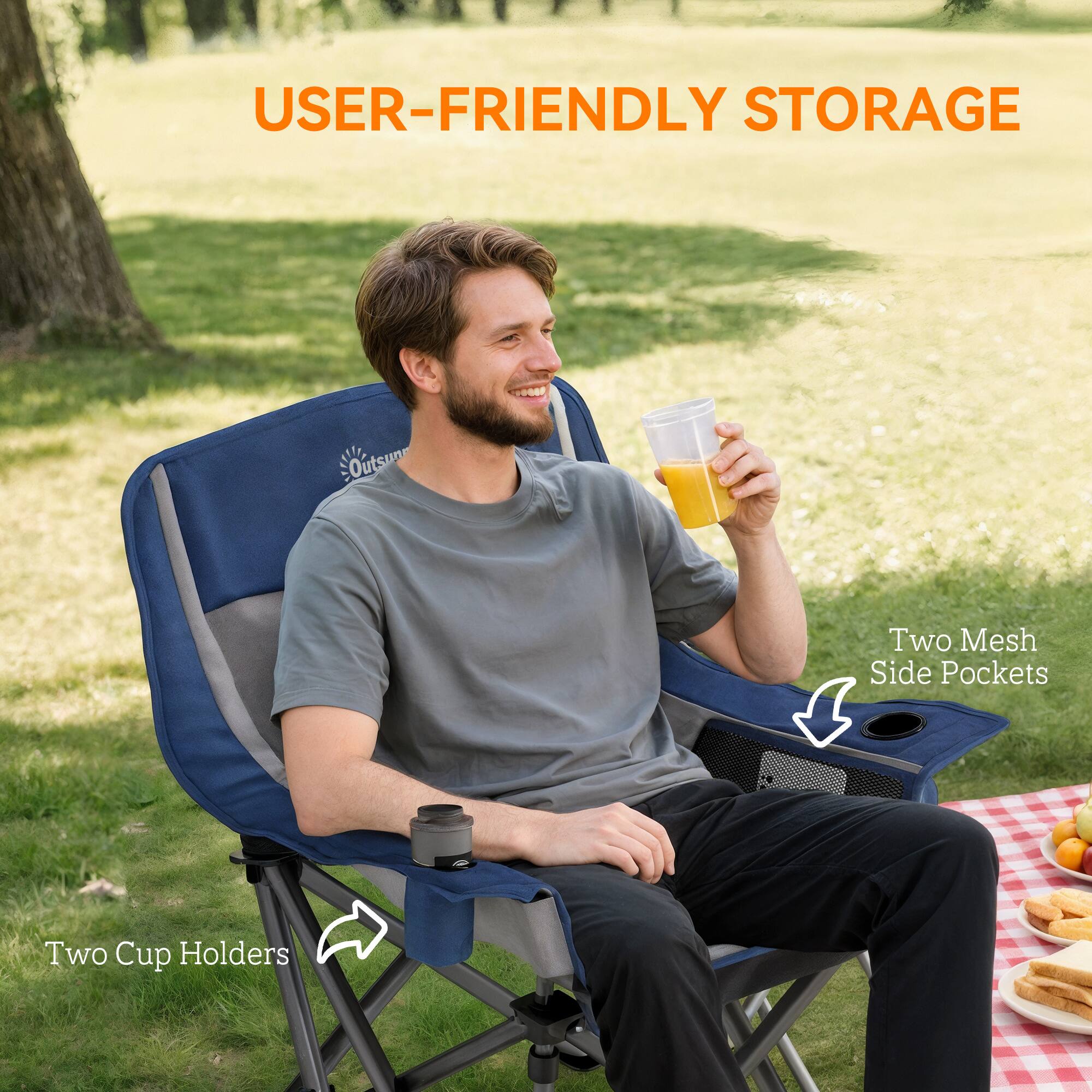 USER-FRIENDLY STORAGE
Two Mesh Side Pockets
Two Cup Holders