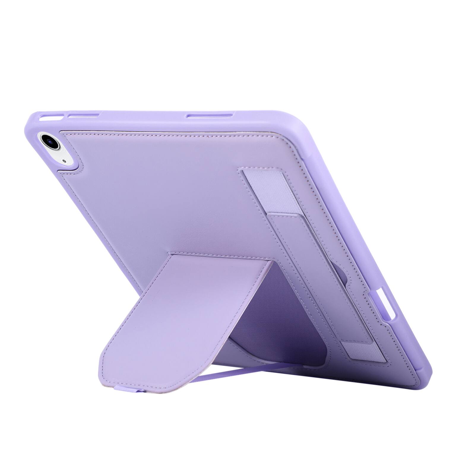 Back. UUCOVER - Case for iPad A16 11-inch 2025 /iPad 10th Gen 10.9" 2022 Shockproof PU Leather Hand Strap Kickstand Pencil Holder Cover - Purple.