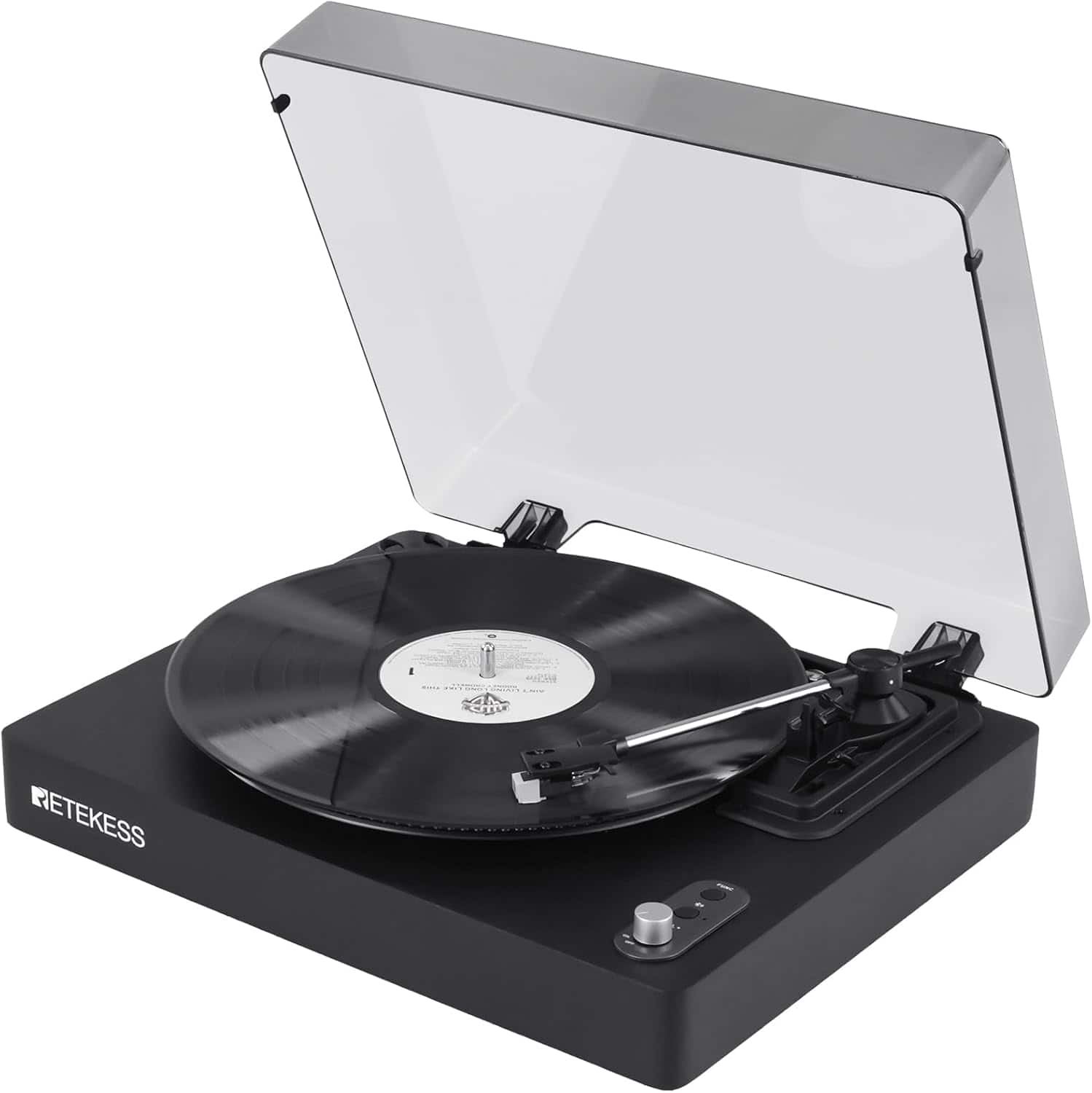 Retekess - TR643 Vinyl Record Player, 3-Speed Wireless Turntable | for Vinyl Beginners,33/45/78 RPM, Belt Drive with Auto - Black