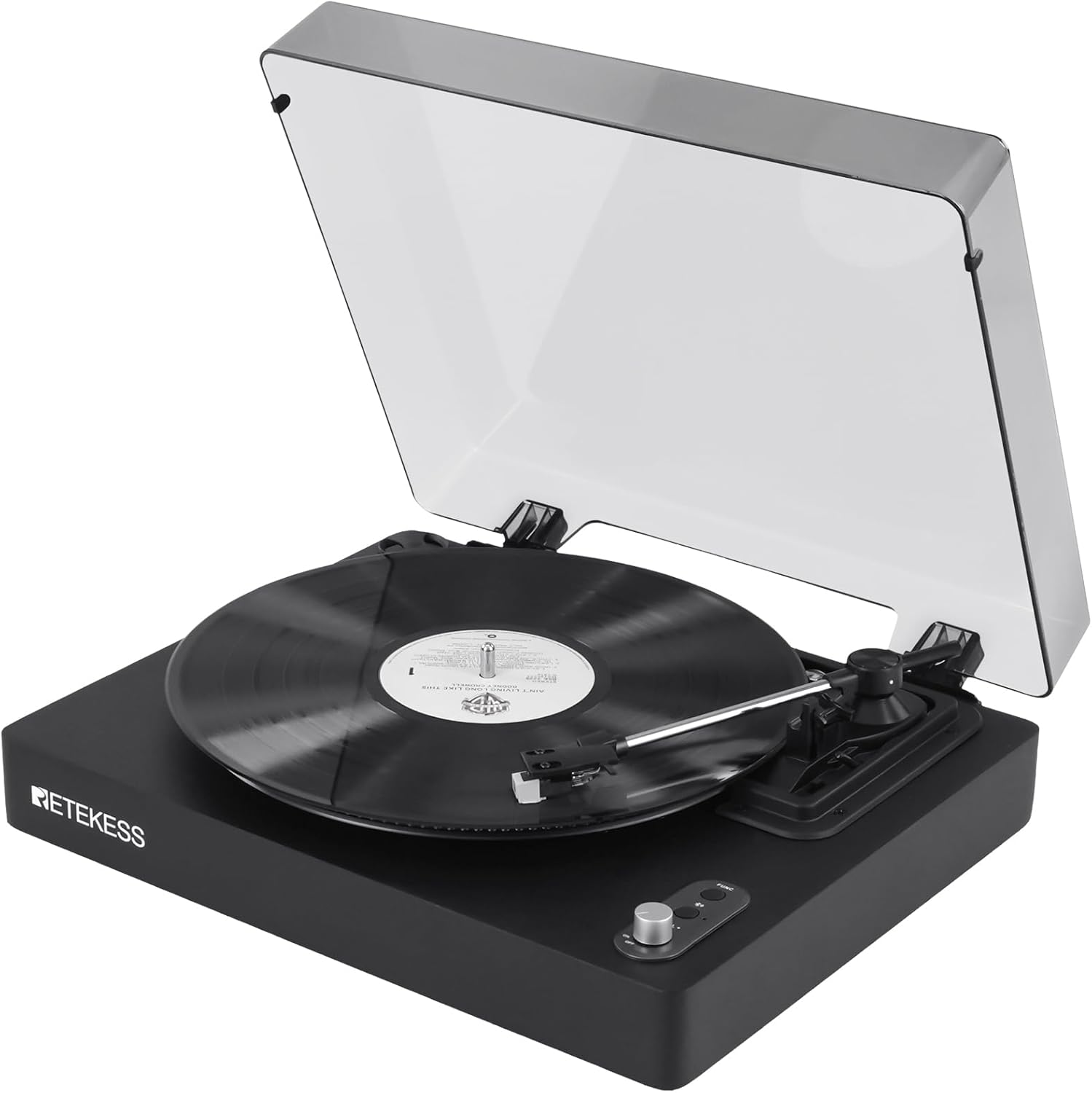 Front. Retekess - Retekess TR643 Vinyl Record Player, 3-Speed Wireless Turntable | for Vinyl Beginners,33/45/78 RPM, Belt Drive with Auto - Black.