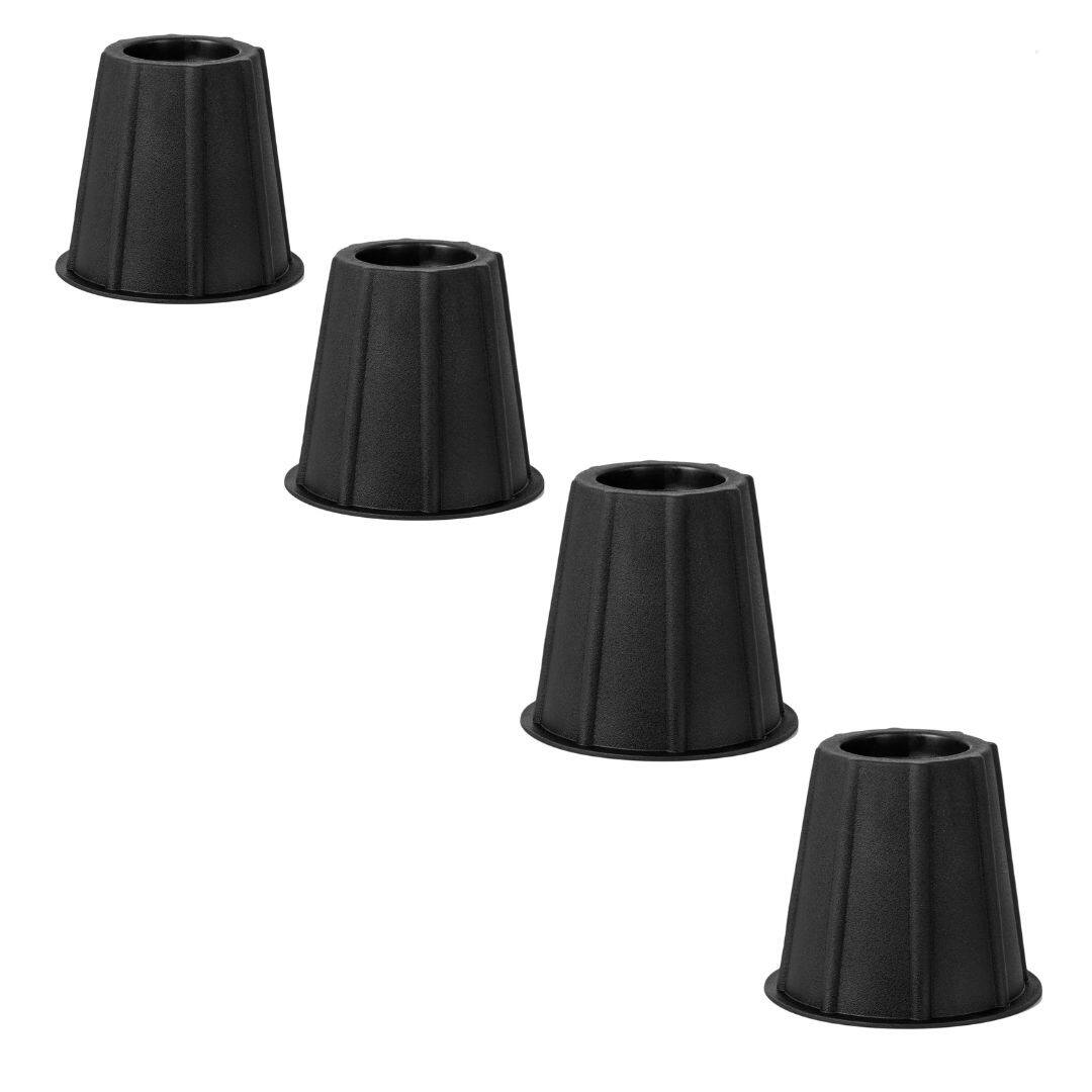 Back. Home It - 5 to 6-inch Super Quality Bed risers, Black Round Shaped, Bed Riser Helps You Storage Under The Bed 4-Pack - Black.