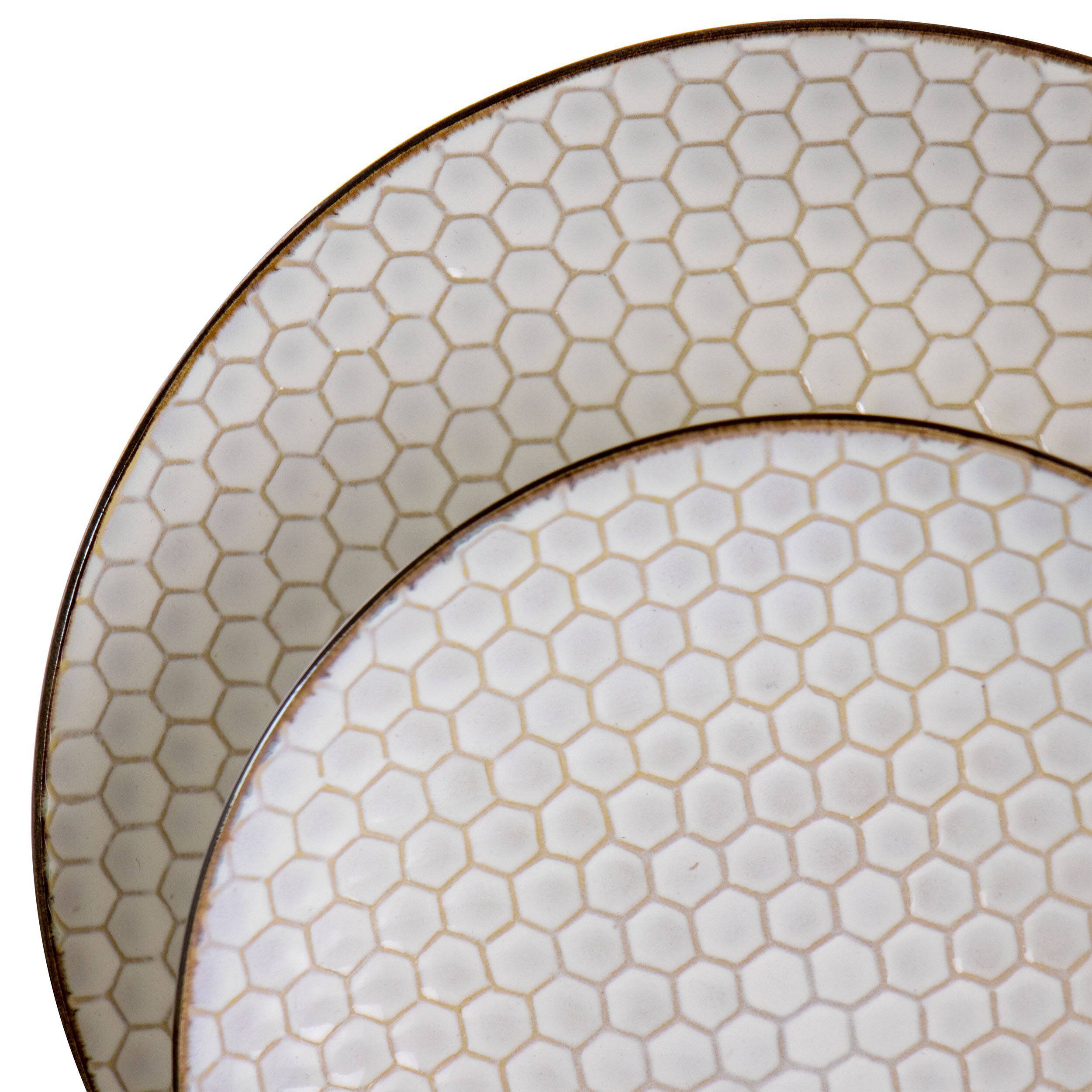 Alt View 5. Elama - Elama Honey Ivory 16 Piece Stoneware Dinnerware Set in Ivory - Ivory.