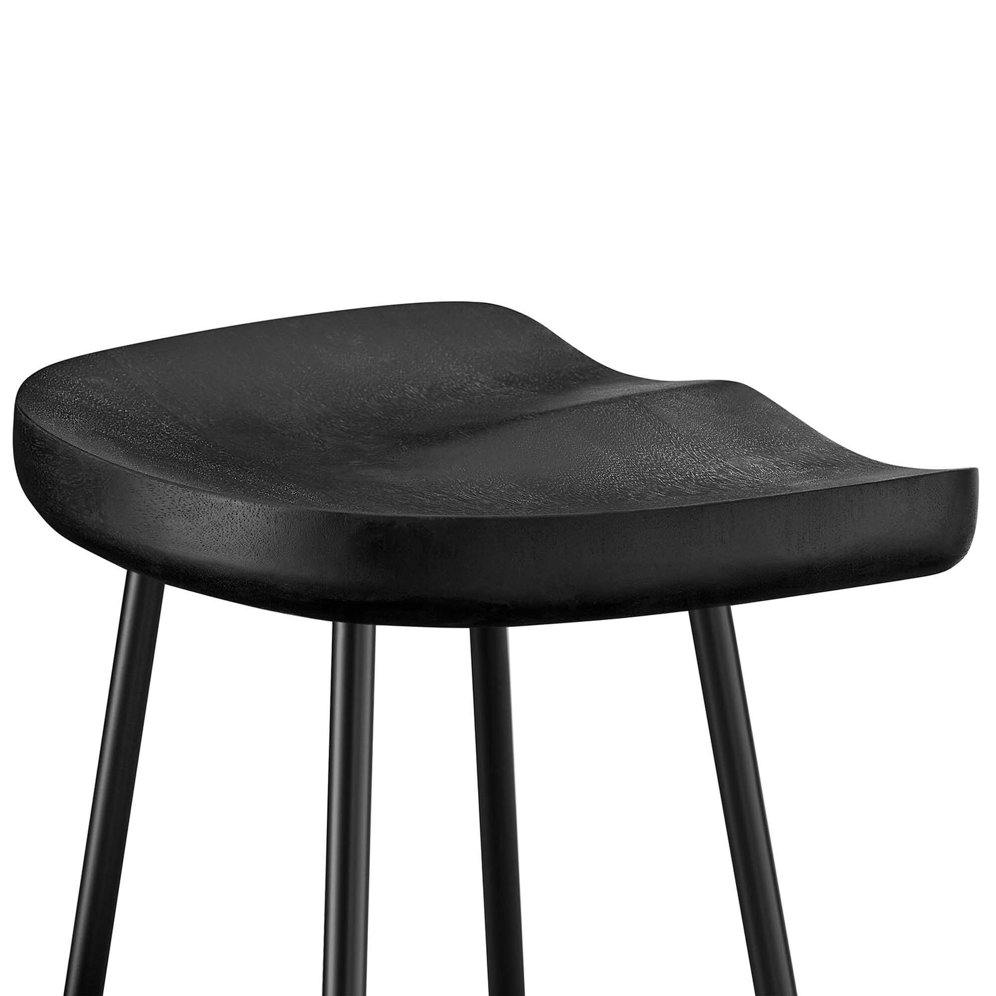 Alt View 4. Modway - Concord Backless Wood Bar Stools Set of 2 - Black.