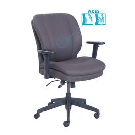 Serta - REMOVE - Cosset Ergonomic Task Chair, Supports Up to 275 lb, 19.5" to 22.5" Seat Height, Seat/Back, Black Base - Gray