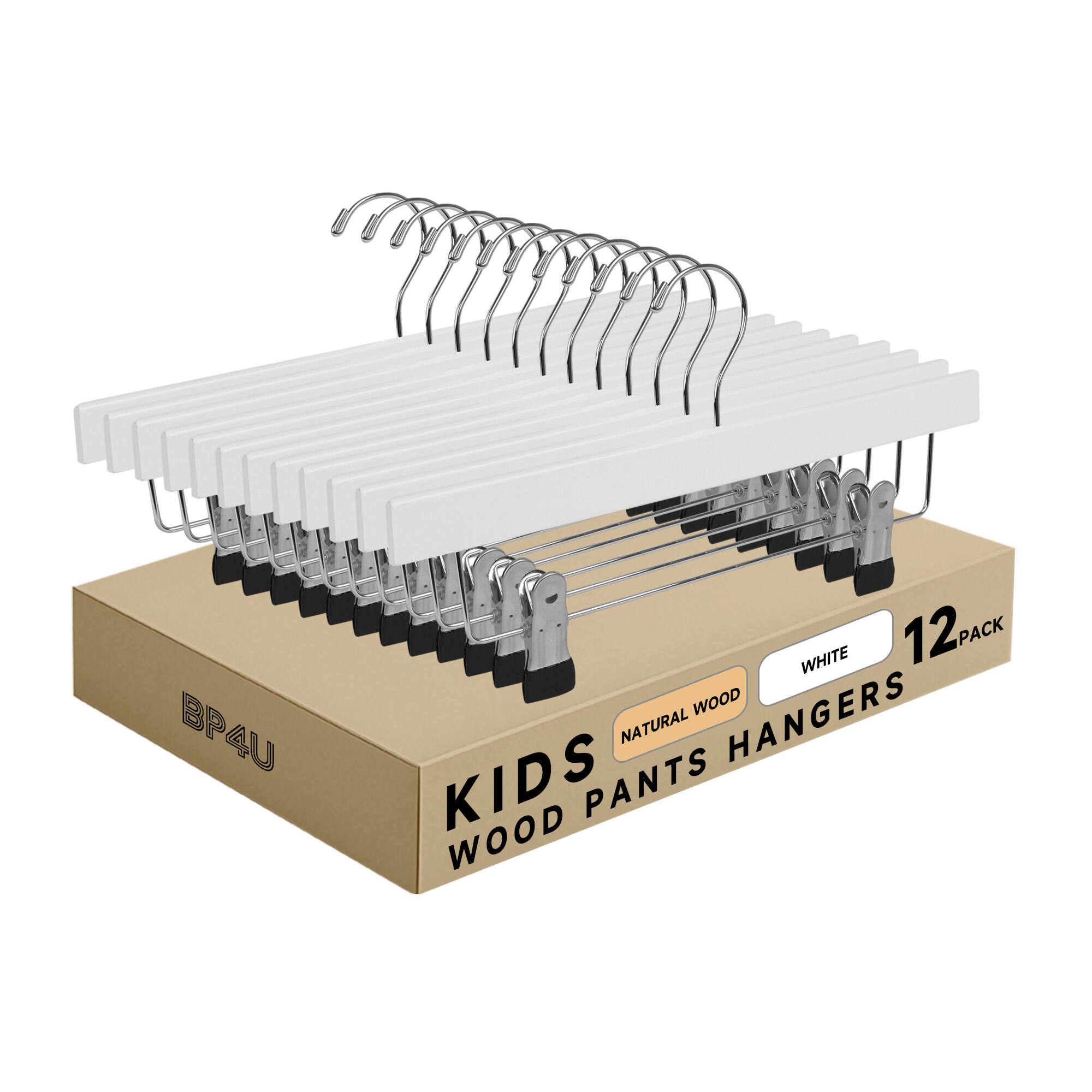 BP4U  
KIDS  
WOOD PANTS HANGERS  
NATURAL WOOD  
WHITE  
12 PACK