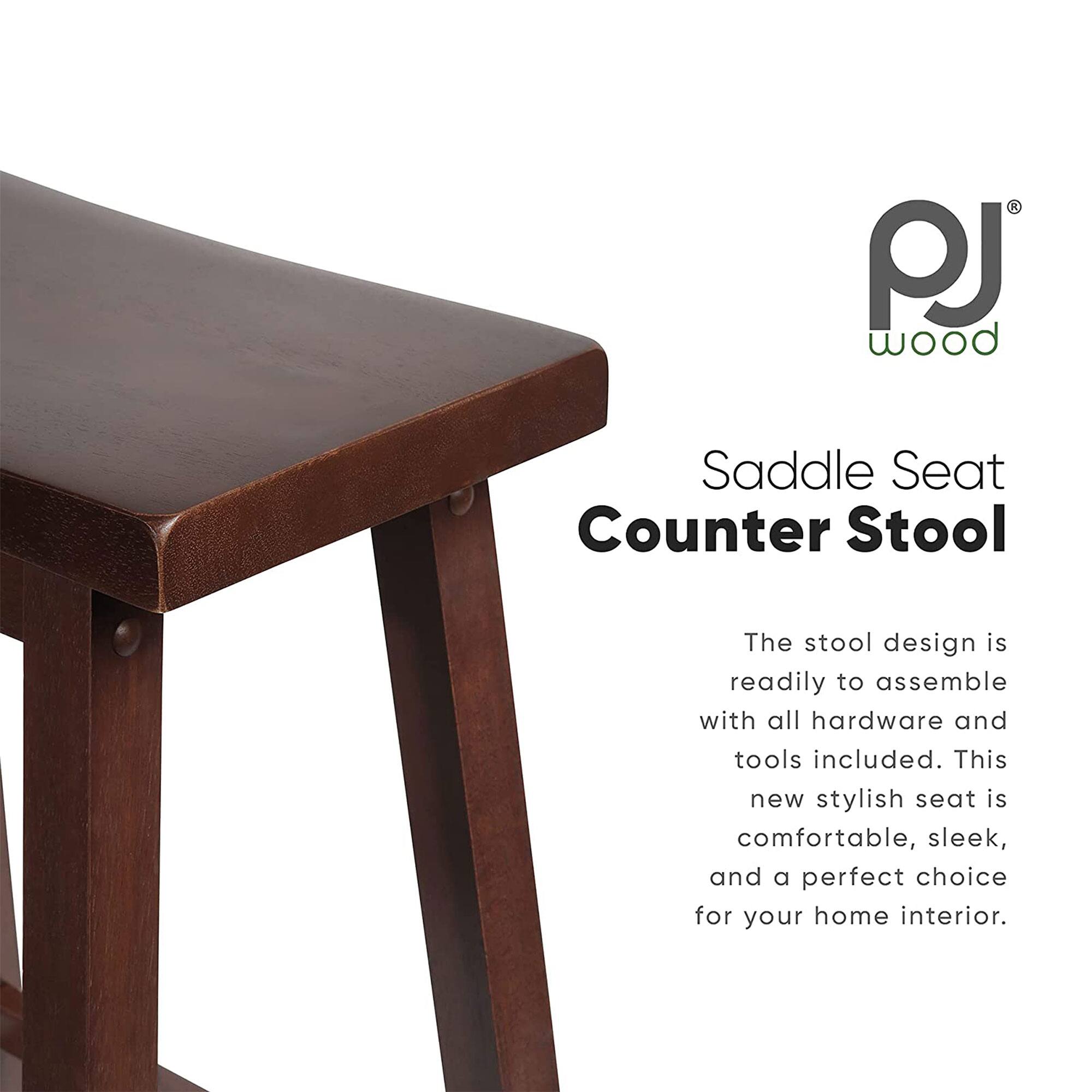 PJ Wood Saddle Seat Counter Stool

The stool design is readily to assemble with all hardware and tools included. This new stylish seat is comfortable, sleek, and a perfect choice for your home interior.
