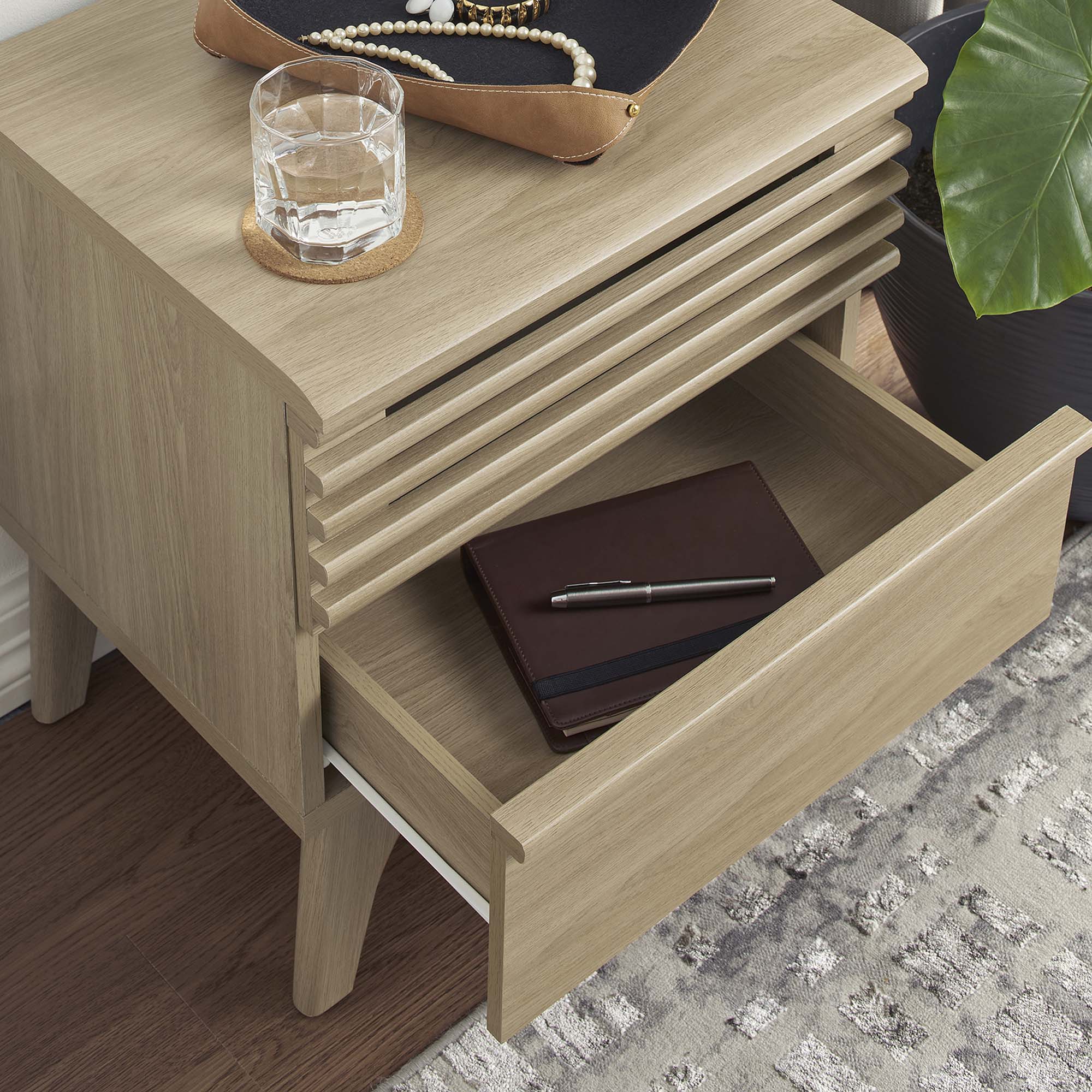Back. Modway - Render Nightstand by Modway - Oak.