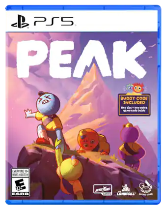 PS5™ PEAK BUDDY CODE INCLUDED One disc + one extra game code inside
EVERYONE 10+ ENFANTS et ADULTES 10+ ESRB
SKYBOUND ... GaMes LANDFALL? AGGRO CRAB - E10+ (Everyone 10+)
