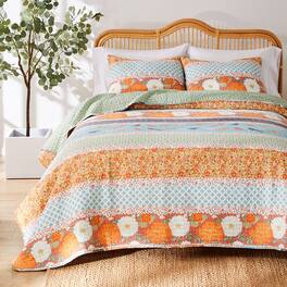 BreeBe - Carlie Quilt Set 3-Piece Full/Queen - Calico Stripe