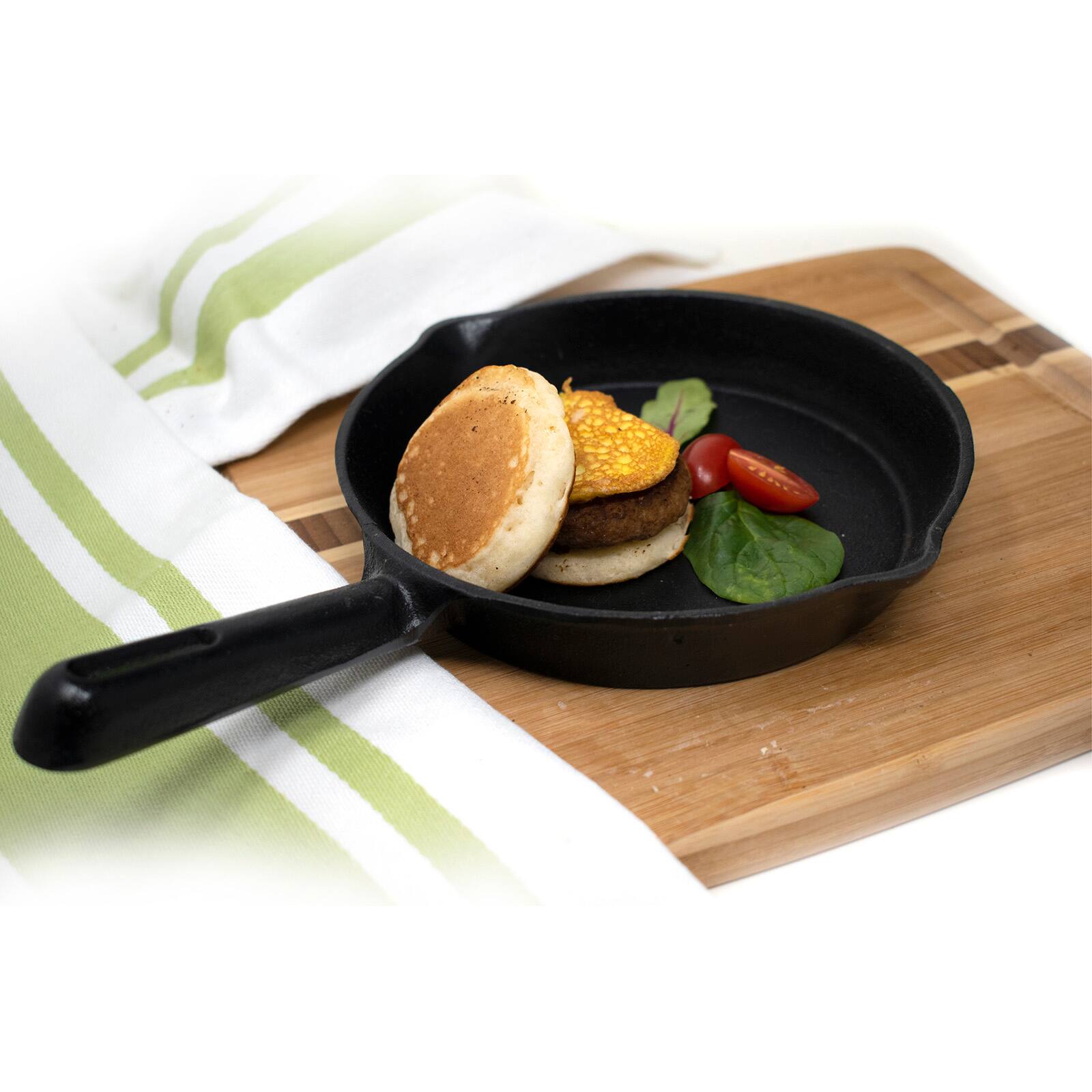 Alt View 6. Norpro - Pre-Seasoned Cast Iron Mini Pizza Skillet, Black - Black.