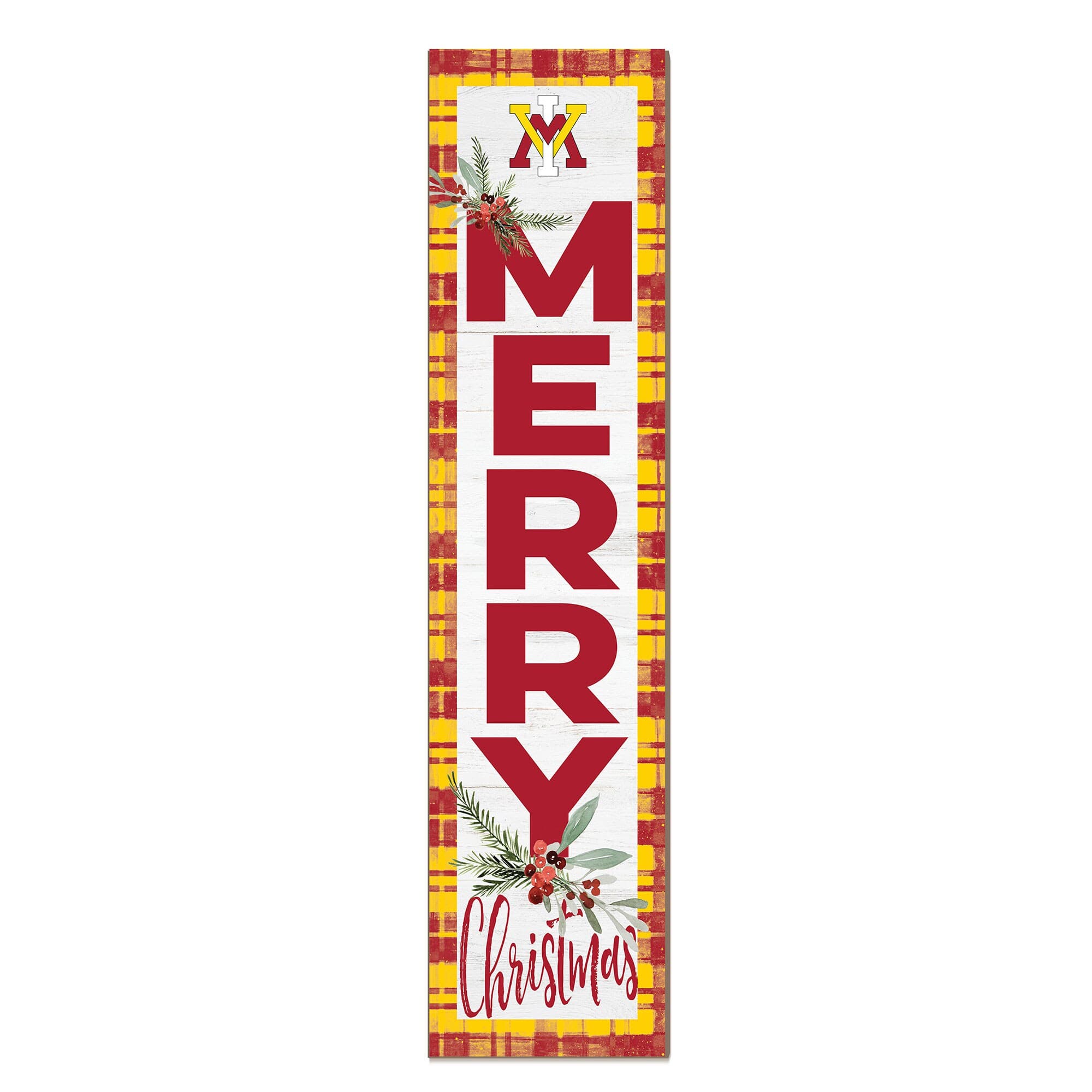 Jardine - Virginia Military Institute Keydets 12'' x 48'' Outdoor Merry Christmas Leaner - White