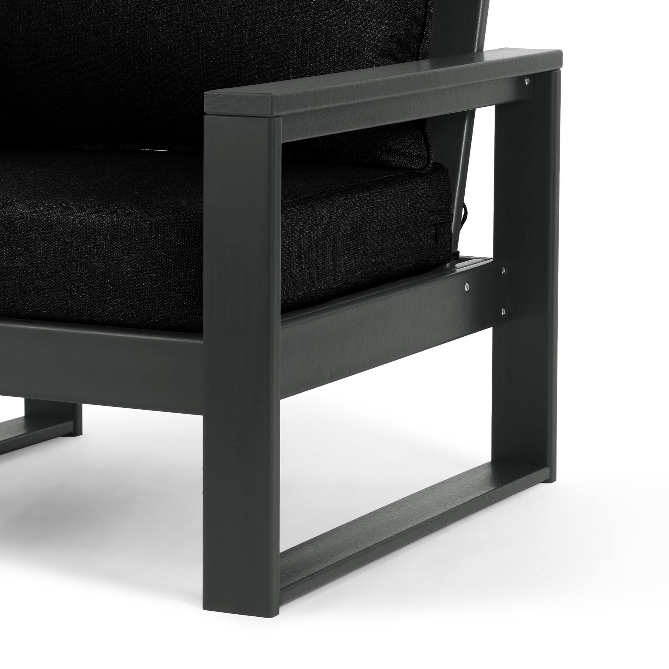 Alt View 3. WestinTrends - WestinTrends Montara Outdoor 4-Piece HDPE L-Shaped Modular Patio Sofa Furniture Set - Black.