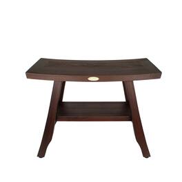 DecoTeak - DecoTeak® Satori® 24" Teak Wood Shower Bench with Shelf Finish - Woodland Brown