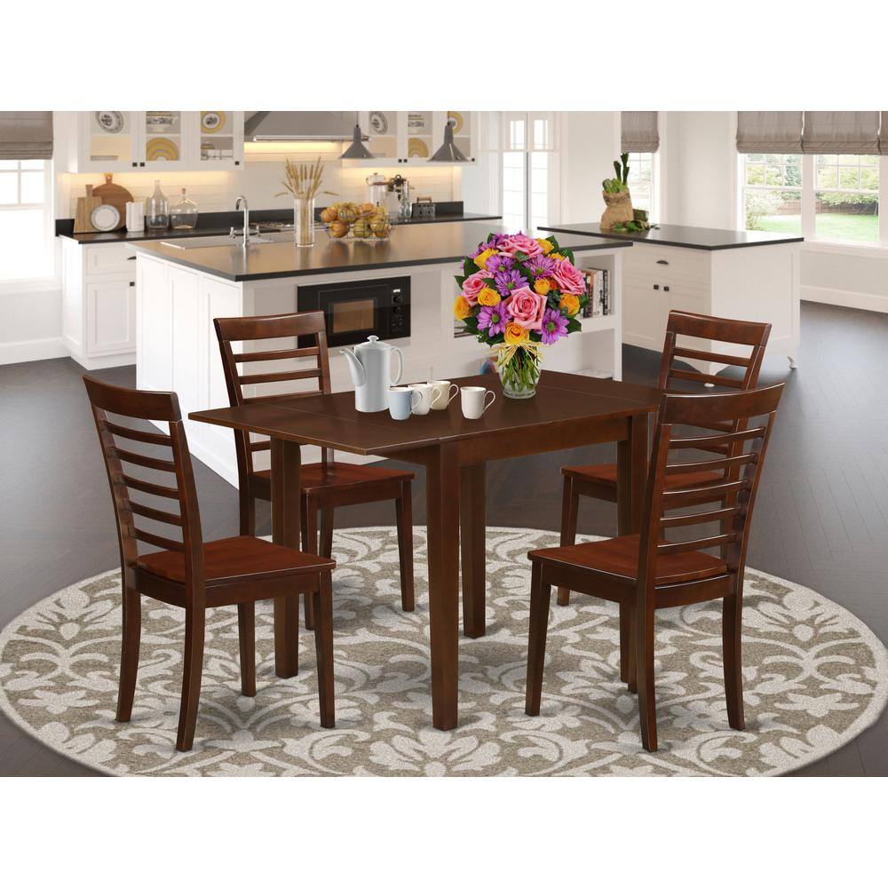Left. East West Furniture - Dining Room Set Mahogany - Brown.
