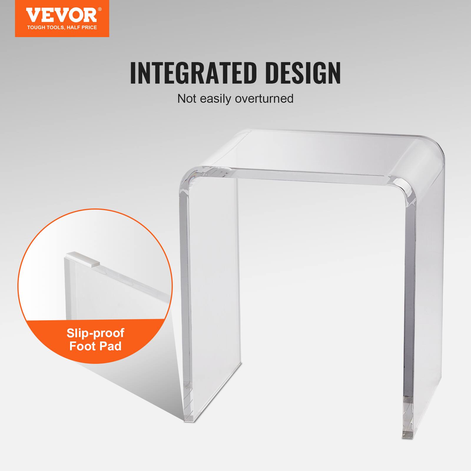 VEVOR  
TOUGH TOOLS, HALF PRICE  

INTEGRATED DESIGN  
Not easily overturned  

Slip-proof Foot Pad