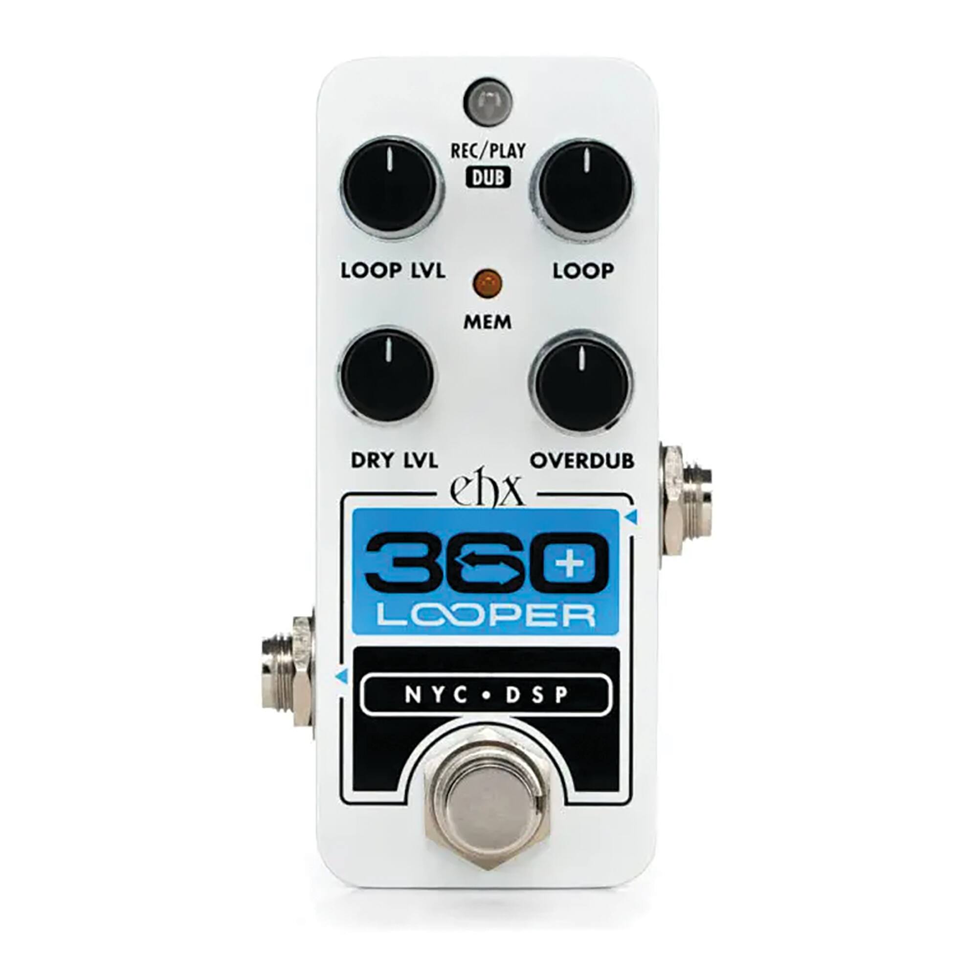 - REC/PLAY DUB
- LOOP LVL
- MEM
- DRY LVL
- OVERDUB
- LOOP
- NYC DSP
- 360° LOOPER
- eHX