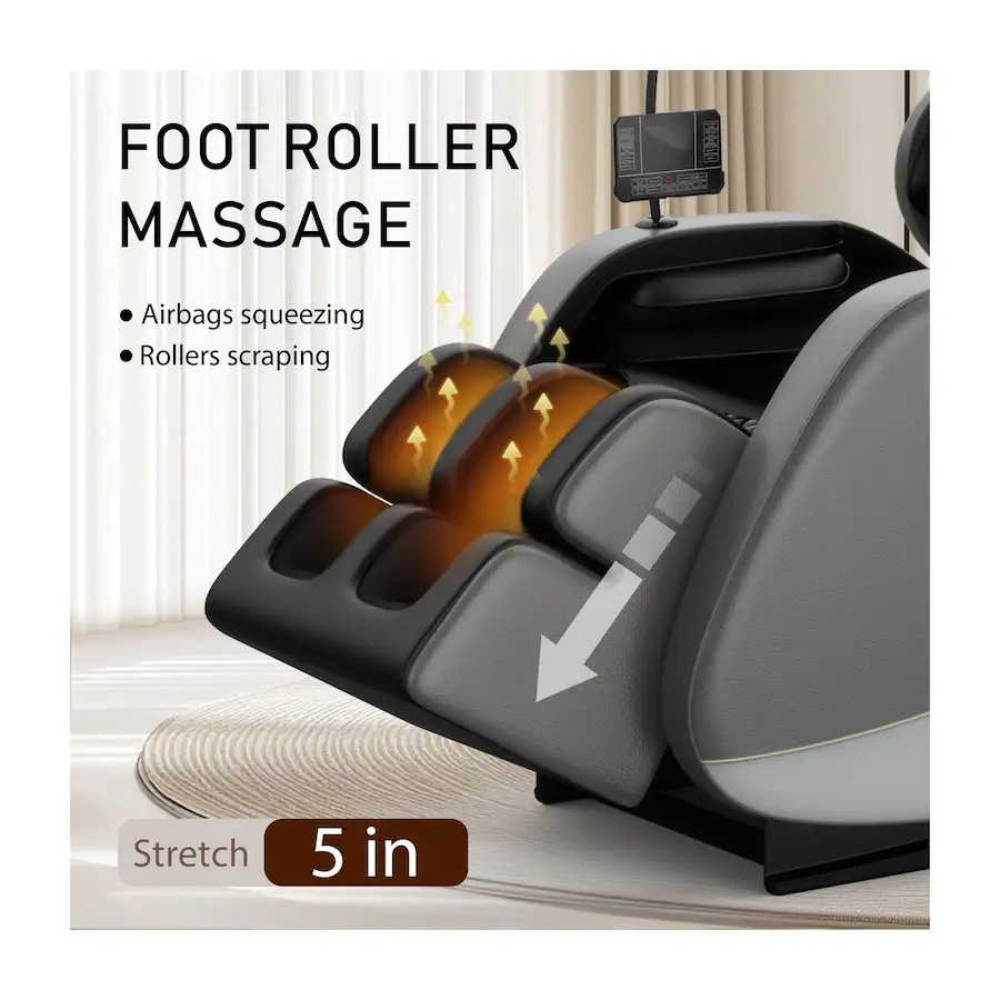 Gravity Rol Boyel Living Full Body Zero Gravity Massage Chair with 6 Roller Massage ...