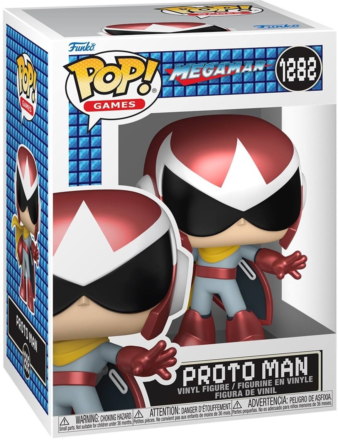 POP!  
Funko POP! MEGAMAN 1382 R GAMES GAMES  
PROTO MAN  
PROTO MAN VINYLE FIGURINE EN FIGURE / VINYL FIGURA DE VINIL  
PELIGRO DE ASFIXIA. TOUFFEMENT. ADVERTENCIA: adecuado para niños menores de 36 meses. ATTENTION: DANGER D'ETOUFFEMENT. No es menos de 36 mois. HAZARD. aux enfants de ! WARNING: CHOKING HAZARD. Small parts. Not suitable for children under 36 months.