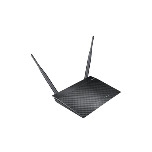 Left View: ASUS - RT-N12 D1 N300 Single Band Wi-Fi Router - Black
