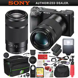 Sony - a6400 4K Mirrorless Camera ILCE-6400/B 55-210mm Lens Kit + Deco Gear Case Bundle