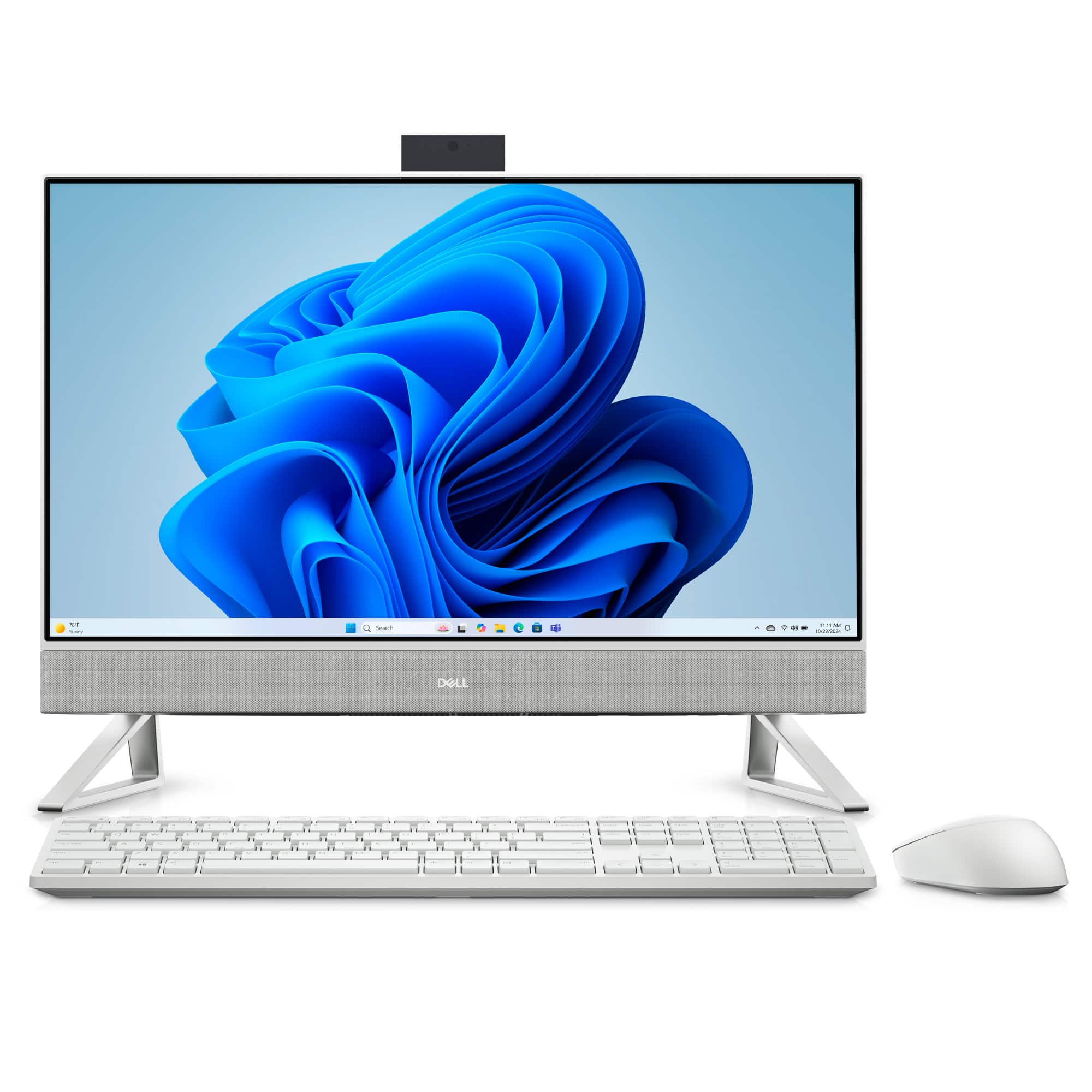 Front. Dell - Inspiron 27" All-in-One - Intel Core 7 150U 2024 - 16GB Memory - 1TB Storage - White.