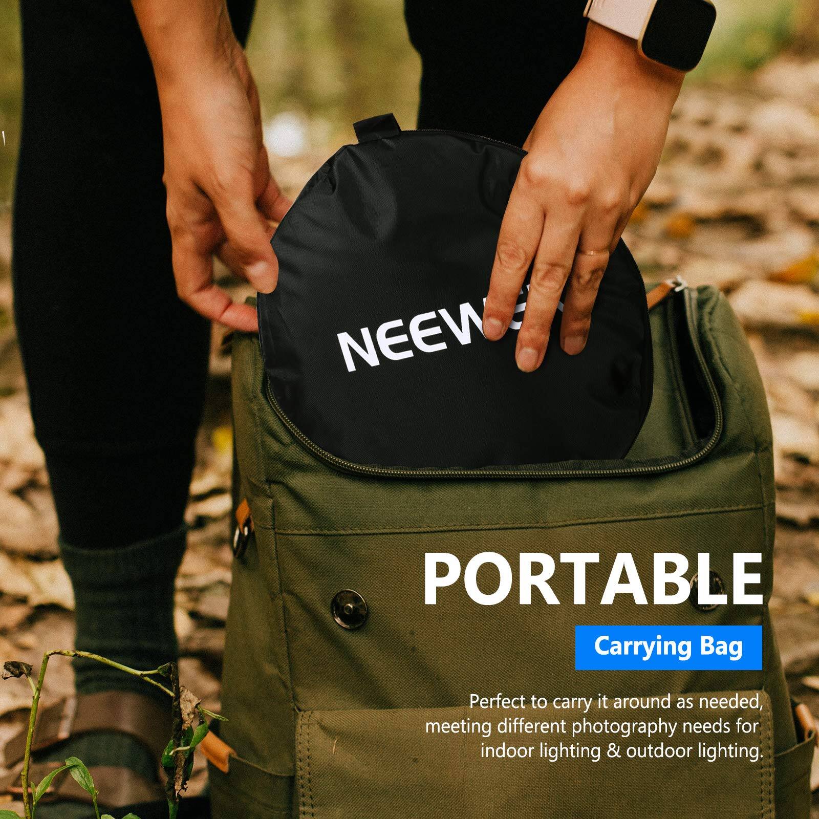 I need a portable carrying bag. Perfect to carry it around as needed, meeting different photography needs for indoor lighting & outdoor lighting.