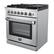Angle. Forno Appliances - Lazio Alta Qualita 4.62 Cu. Ft. Freestanding Dual Fuel Range with Convection Oven - Stainless Steel.