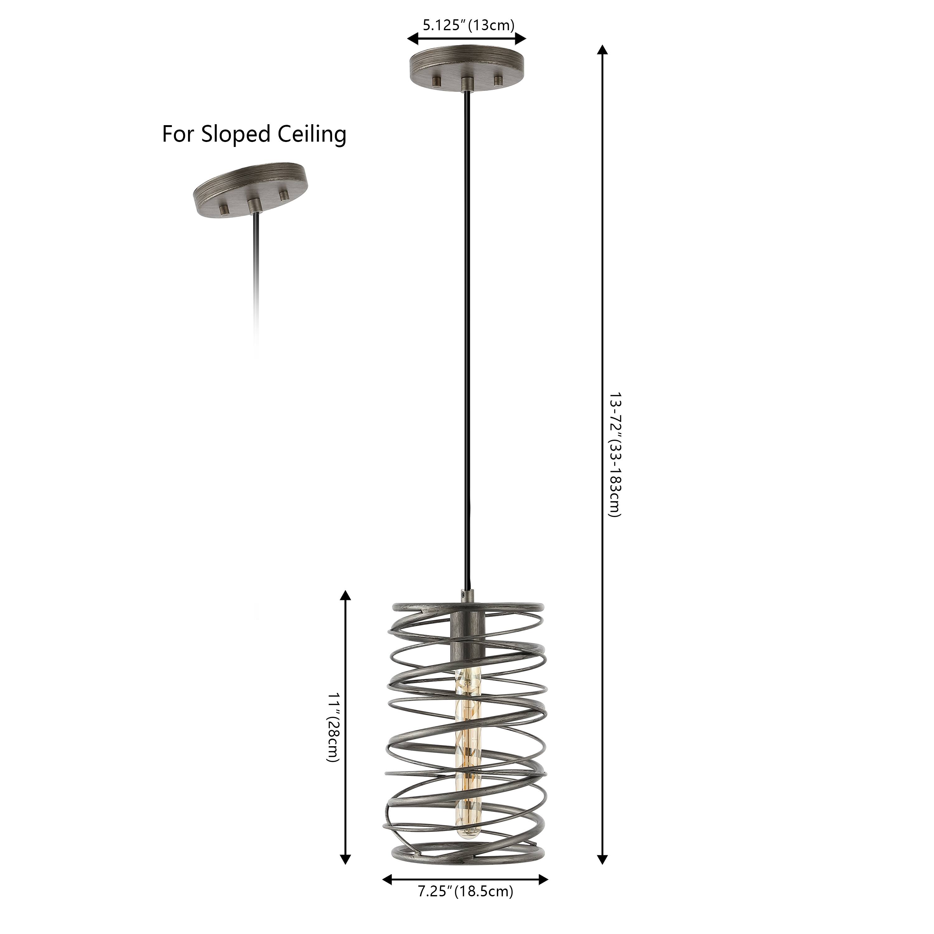 5.125" (13cm) For Sloped Ceiling  
13-72" (33-183cm)  
11" (28cm)  
7.25" (18.5cm)