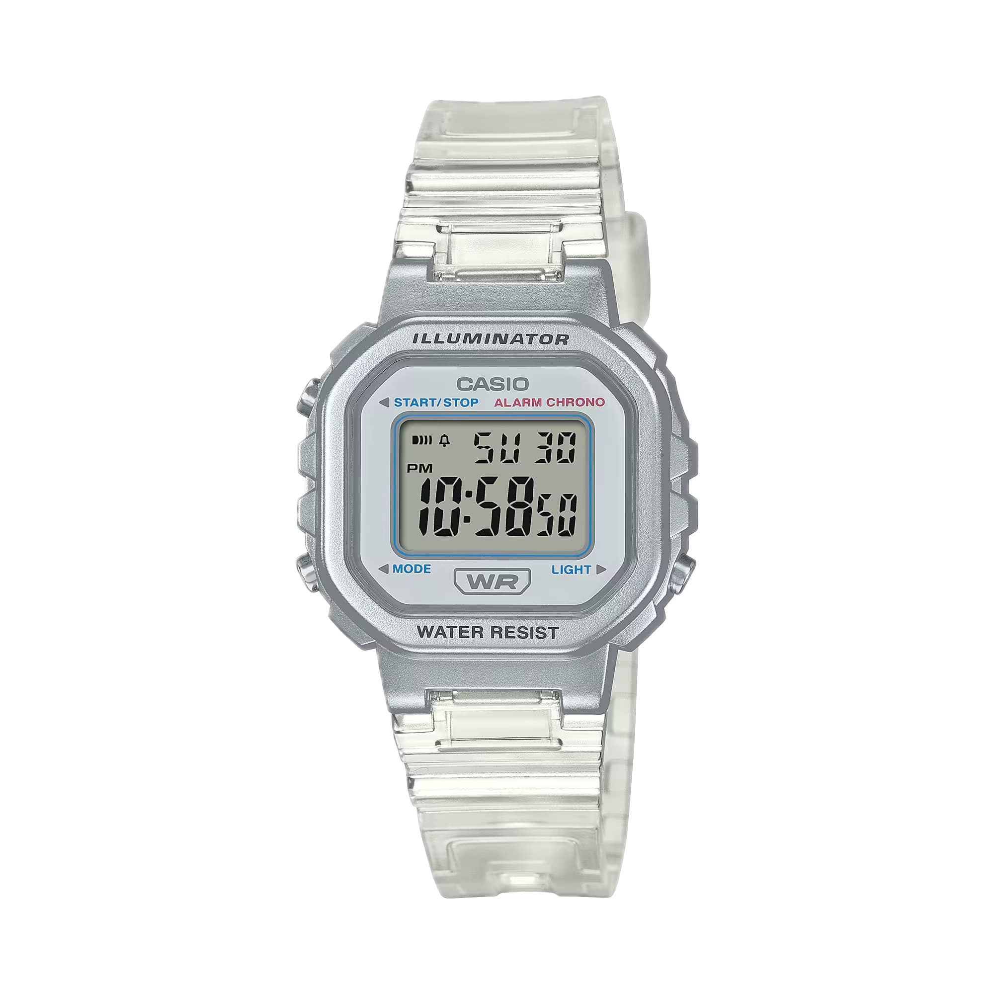 Casio - Women's Transparent White Digital Watch - LA-20WHS-7ACF - Clear